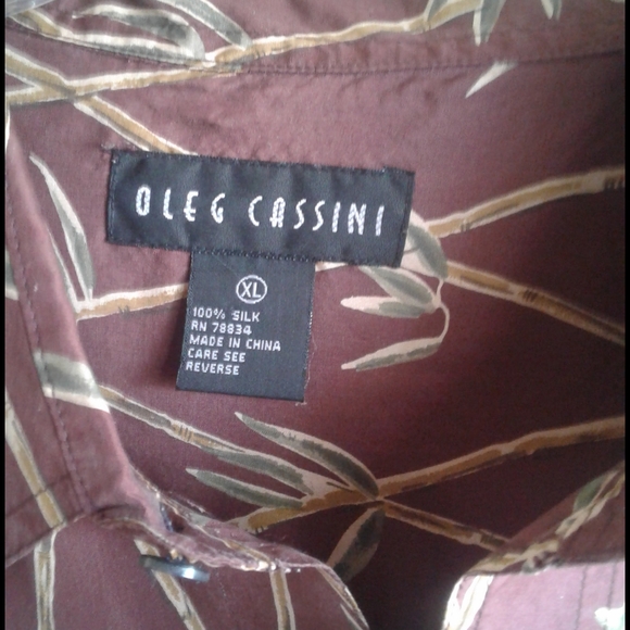 Oleg Cassini 100% silk button down shirt mens - Picture 2 of 7